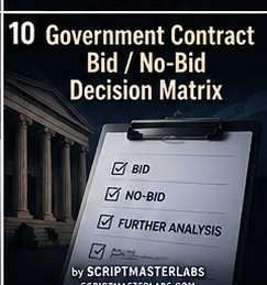 Government Contract Bid No-Bid Decision Matrix by SCRIPTMASTERLABS
