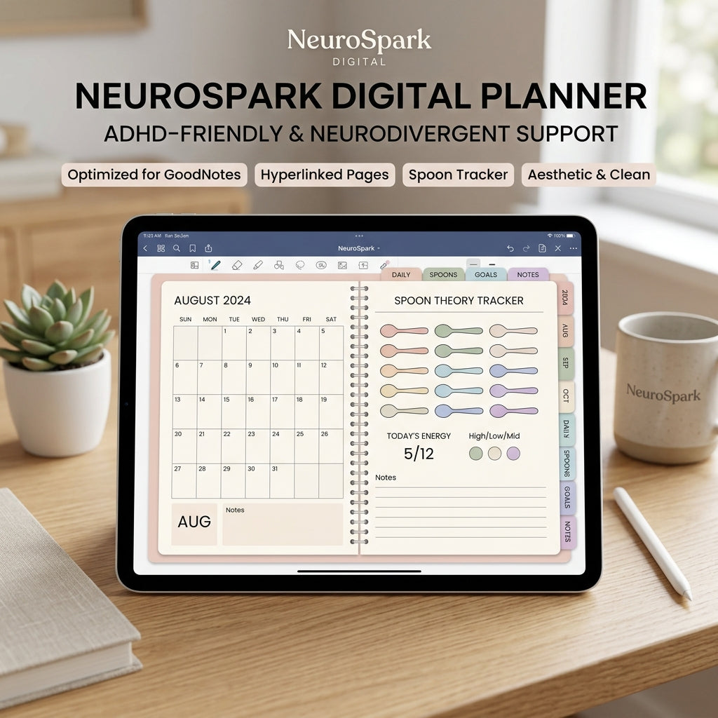 NeuroSpark™: Digital Interactive ADHD Planner (GoodNotes & iPad)
