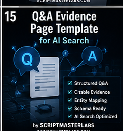 Q&A Evidence Page Template for AI Search by SCRIPTMASTERLABS